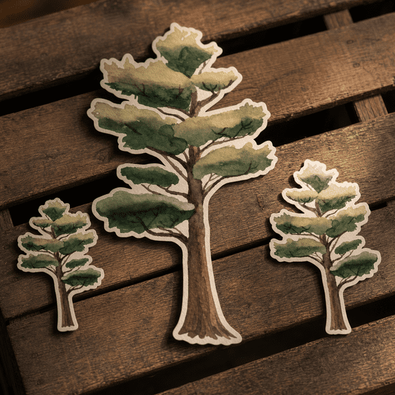 Extra Huge Pine Tree Wall Decals Peel and Stick PVC Art Decor