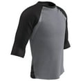thumbnail image 1 of Extra Innings 3/4 Sleeve Baseball Shirt, Adult 2X-Large, Grey with Black Sleeves, 1 of 1