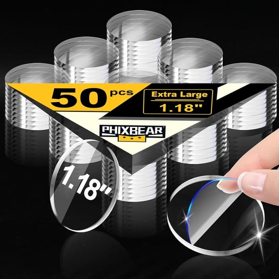 Extra Large 1.18" Mounting Putty for Walls Removable, Poster Hanging Putty for Walls No Damage, Sticky Putty Clear Museum Tack, Strong Double Sided Tape Fixed Picture Decor Craft, 50 Pcs