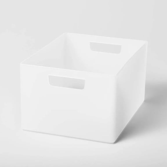 Extra Large 12" x 9" x 6.5" Plastic Bathroom Organizer Bin with Handles White Frozen