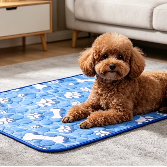 Extra Large 140×100cm Pressure Activated Gel Pet Cooling Mat, Self Cool Summer Ice Pad No Refrigeration Required, Soft Cloth Portable Sofa Floor Rest Bed for All Cats Small Medium Giant Dogs