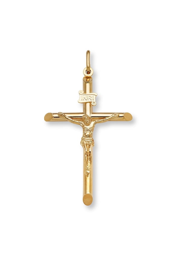 Extra Large 14K Gold Crucifix Pendant for Men