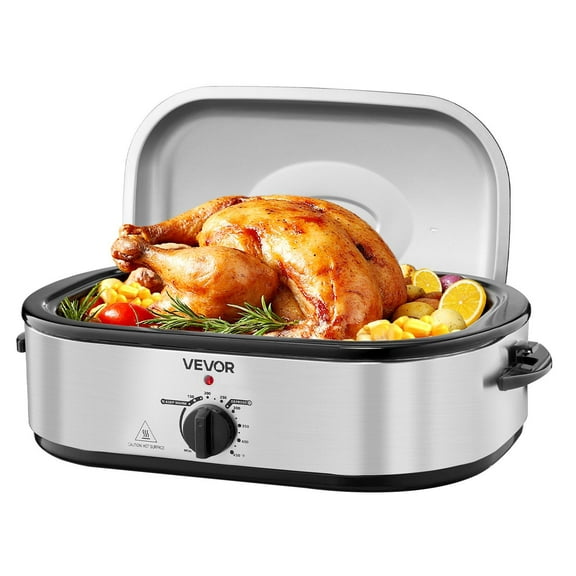 Extra Large 14QT Roaster Oven with Self-Basting Lid, Quickly Roasts an 18lb Turkey, Digital Temperature Control from 150F to 450F, Defrost & Warm Functions