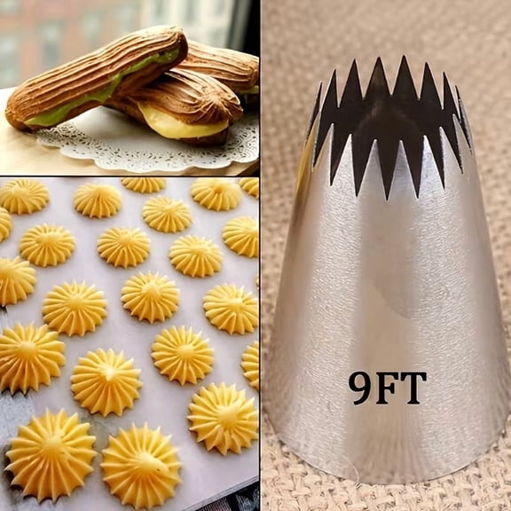 Extra Large 18-Tooth Star-Shaped Cookie Decorating Nozzle - 304 Stainless Steel Baking Tool