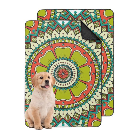 Extra Large 24"x35" Washable Reusable Dog Pee Pads Mandala, Non-Slip Puppy Training Pads with Quick-Absorb Technology for Floors