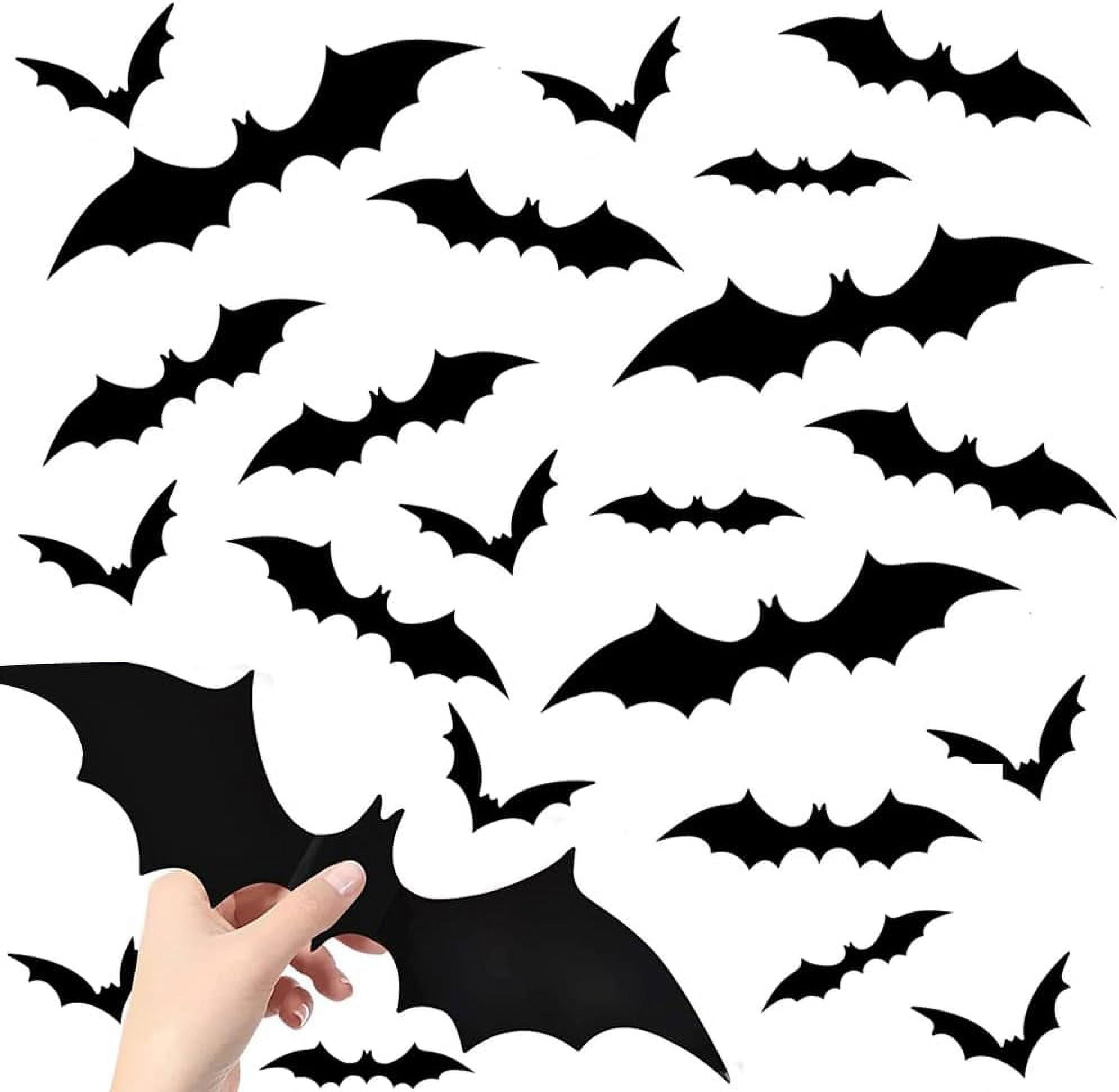 Extra Large 240pcs Halloween Bat Wall Decals Window Door Decor