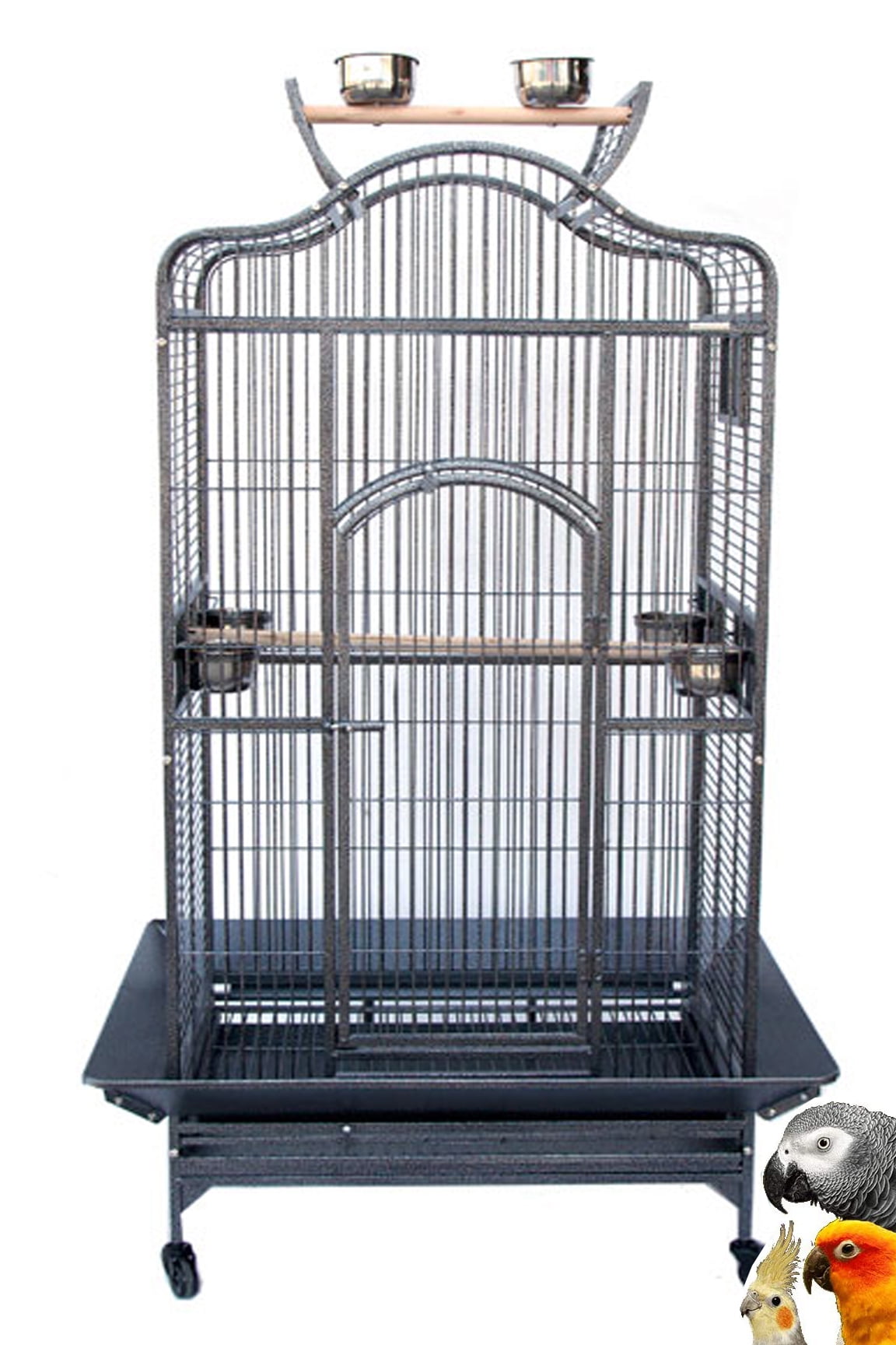 Extra Large 28"x22"x62"H Elegant Wrought Iron Open Play Top Stand Perch