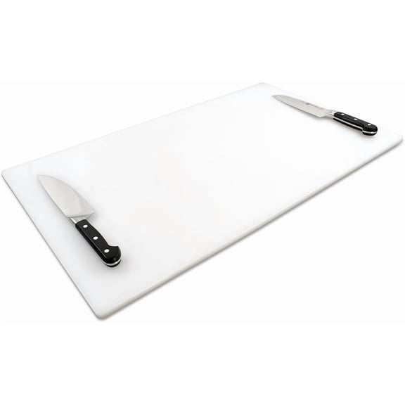 Extra Large 30 x 18 Inch 1/2 Inch Thick HDPE Plastic Cutting Board for Meats Game and Fish White