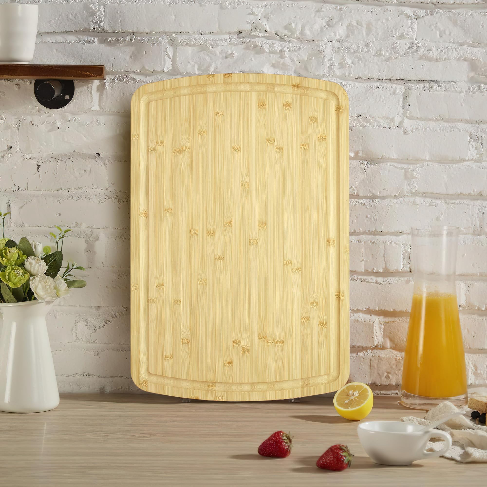 Extra Large 30 x 20 Inch Bamboo Cutting Board, Wooden Chopping Board with Juice Groove, 0.8" Thick Butcher Block for Meat, Turkey, Charcuterie, and Stove Top Use