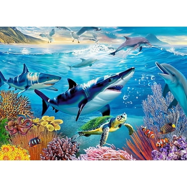 300 Piece Jigsaw Puzzles for Adults - Large Piece, 21" x 15" Full Size Poster, Premium, Unique Shapes
