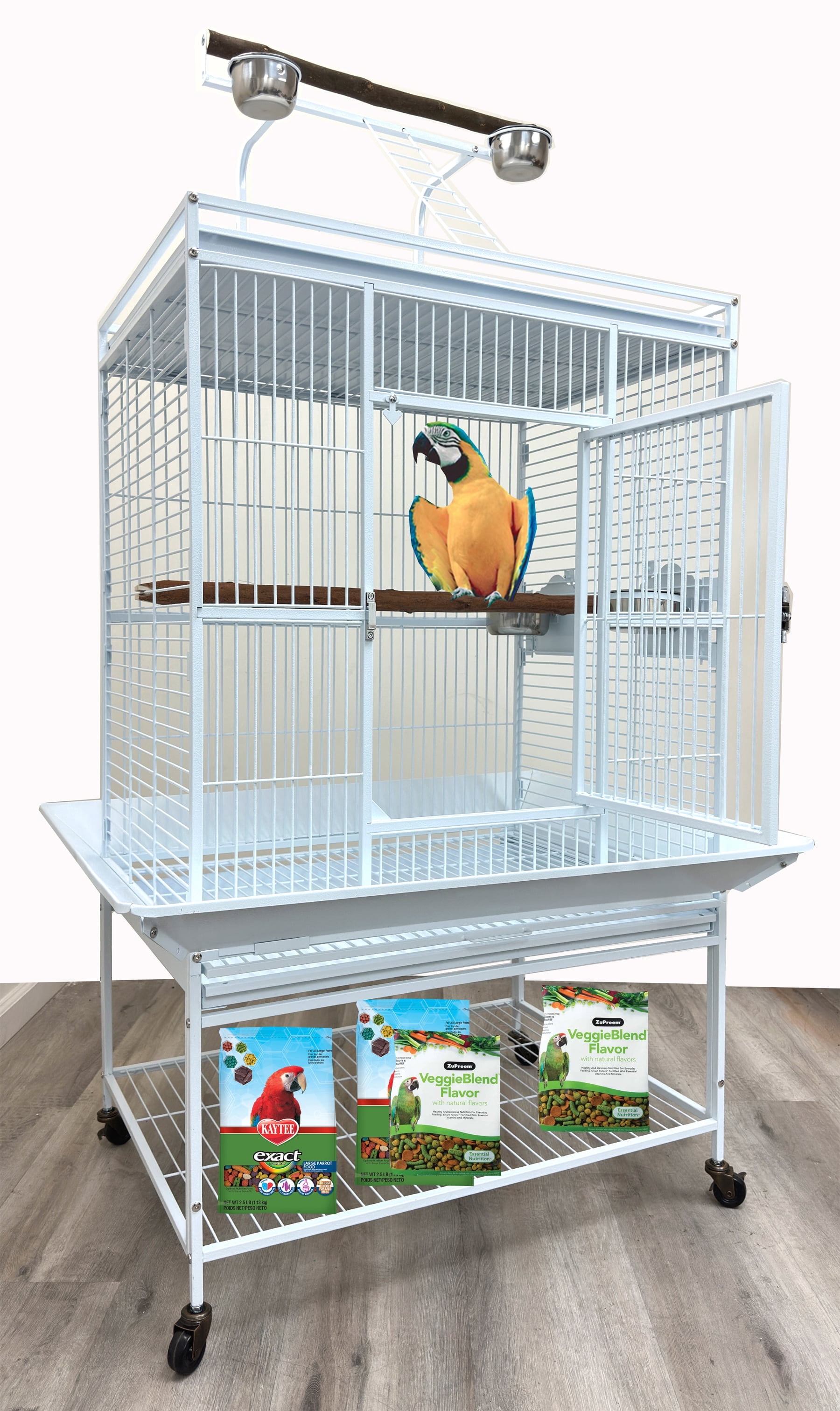 Lot Of 6 White Metal Bird Cages (24"x16"x16"H) - For Canaries, Finches, Budgies, Lovebirds 6 thumbnail image