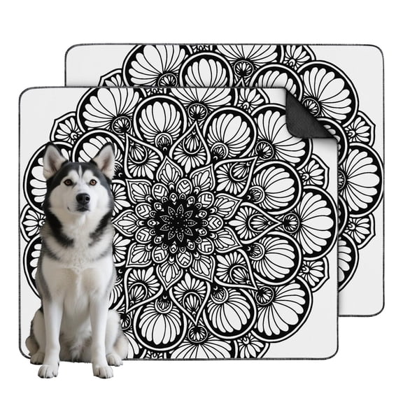 Extra Large 35" x41" Mandala Washable Dog Pee Pads, Reusable Puppy Training Pads with Non-Slip Backing for Floor Protection