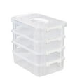 thumbnail image 1 of Extra Large 4-Tier Organizer Stackable Storage Box With Lid Clear Plastic Organizer Drawers Storage Box Storage Case With Handle, 1 of 9