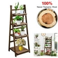 Extra Large 4 Tier Wood Flower Rack Floading Plant Stand Shelf Indoor