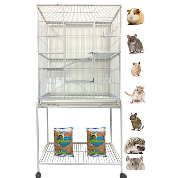 Extra Large 4-Tiers Small Animal Critter House Habitat Cage With Narrow 1/2-inch Wire Spacing for Guinea Pig Ferret Chinchilla Sugar Glider Rats Mice Hamster Hedgehog Gerbil