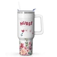 thumbnail image 1 of Extra Large 40oz Nurse Tumbler with Handle, Stainless Steel Vacuum Insulated Coffee Cup, Leak Proof Travel Mug, Perfect Nurse Gift for Shift Work & Appreciation, 1 of 5