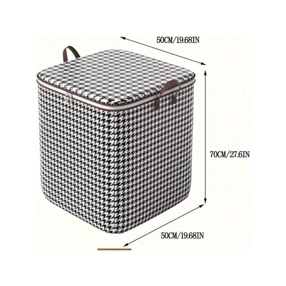 Extra-Large 47.55 Gallon Plaid Storage Box | Thickened Clothing Quilt Organizer | Dust Proof Moisture-Proof Double Zipper Bag with Handle | Home Travel Moving Storage Basket