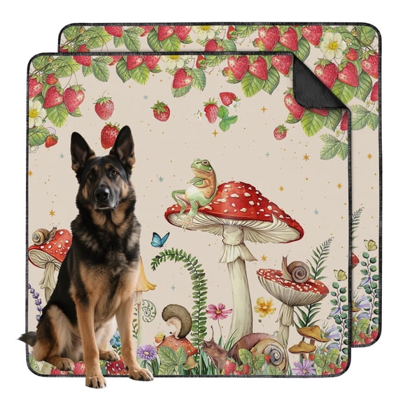 Extra Large 48"x48" Pet Pee Pads Reusable, Washable Indoor Dog Potty Pads with Non-Slip Base and Decorative Foliage Pattern (Plant patterns)