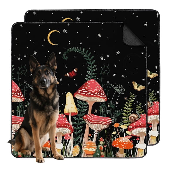 Extra Large 48"x48" Reusable Housebreaking Pads for Dogs, Washable Pee Pads with Skid Resistant Base and Plant Motifs