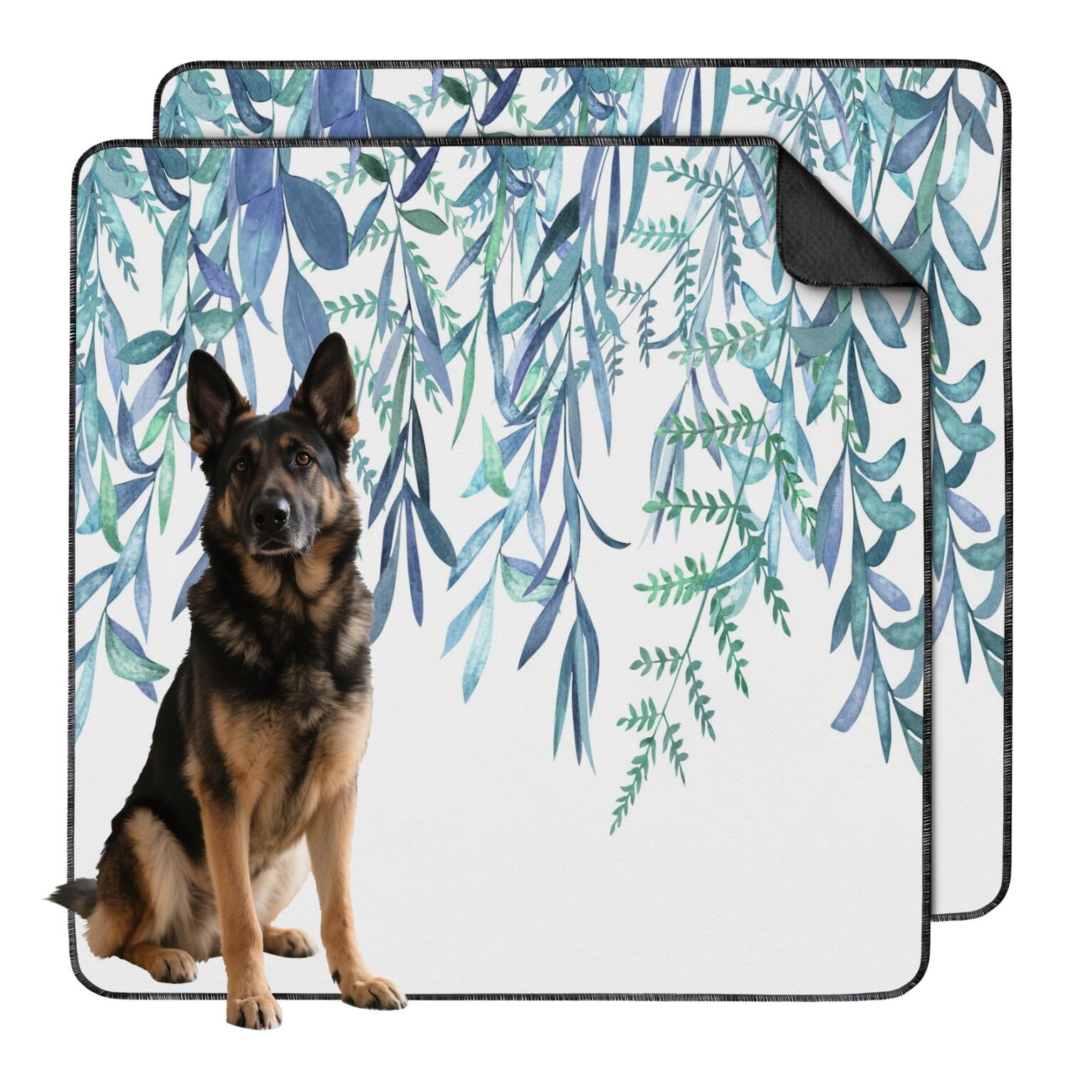 Extra Large 48x48 Inch Reusable Dog Training Pads 2-Pack, Heavy Duty Washable Puppy Potty Mats, High Absorbency Leakproof Base for Indoor Use, Floral Design