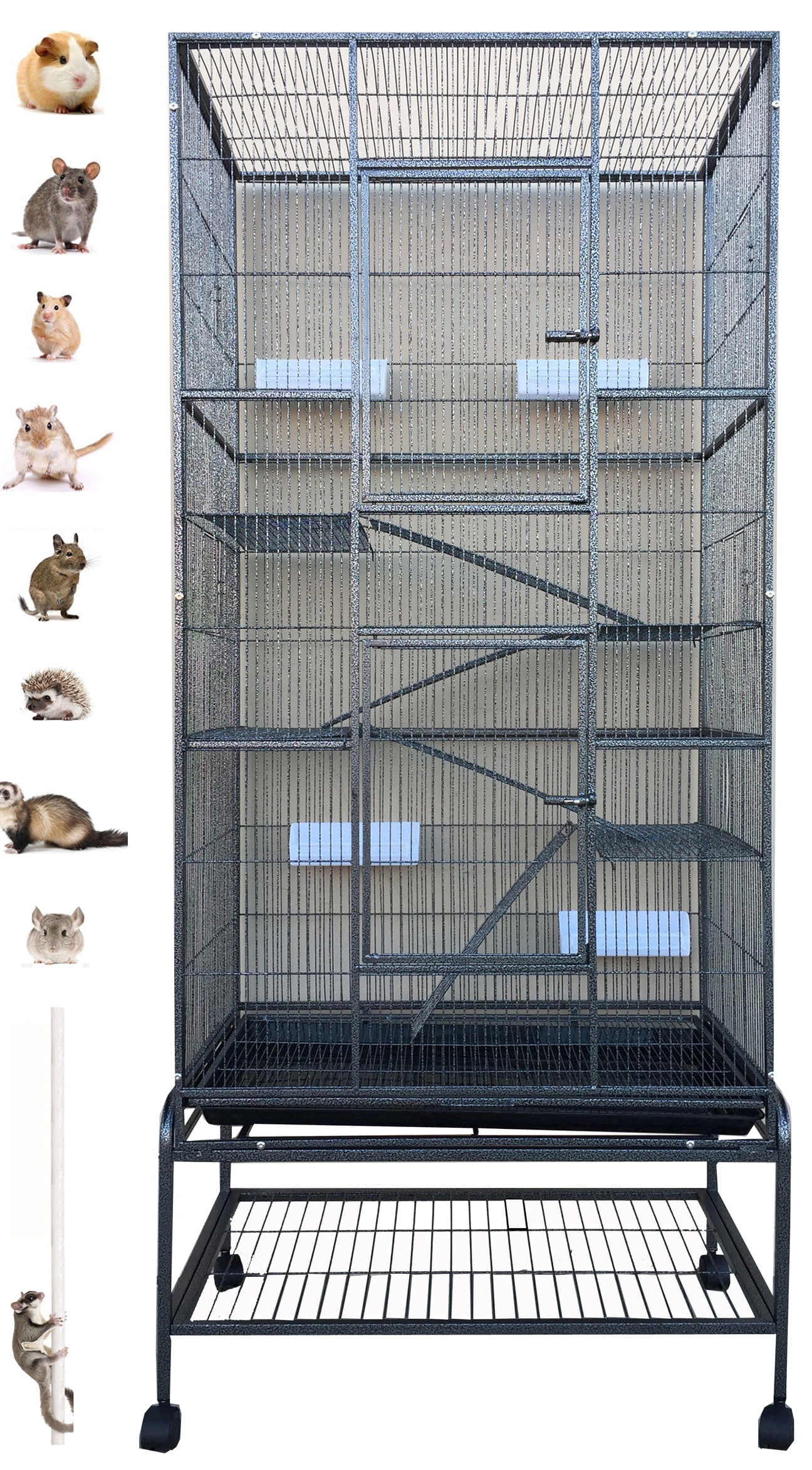 Extra Large 5-Tiers Small Animal Critter House Habitat Cage With Narrow 1/2-inch Wire Spacing for Guinea Pig Ferret Chinchilla Sugar Glider Rats Mice Hamster Hedgehog Gerbil