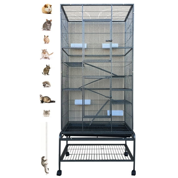 Extra Large 5-Tiers Small Animal Critter House Habitat Cage With Narrow 1/2-inch Wire Spacing for Guinea Pig Ferret Chinchilla Sugar Glider Rats Mice Hamster Hedgehog Gerbil