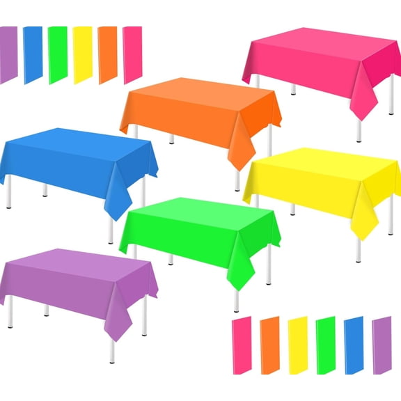 Extra Large 54 x 108 Inch Tablecloths in Neon Colors Perfect for Celebrations
