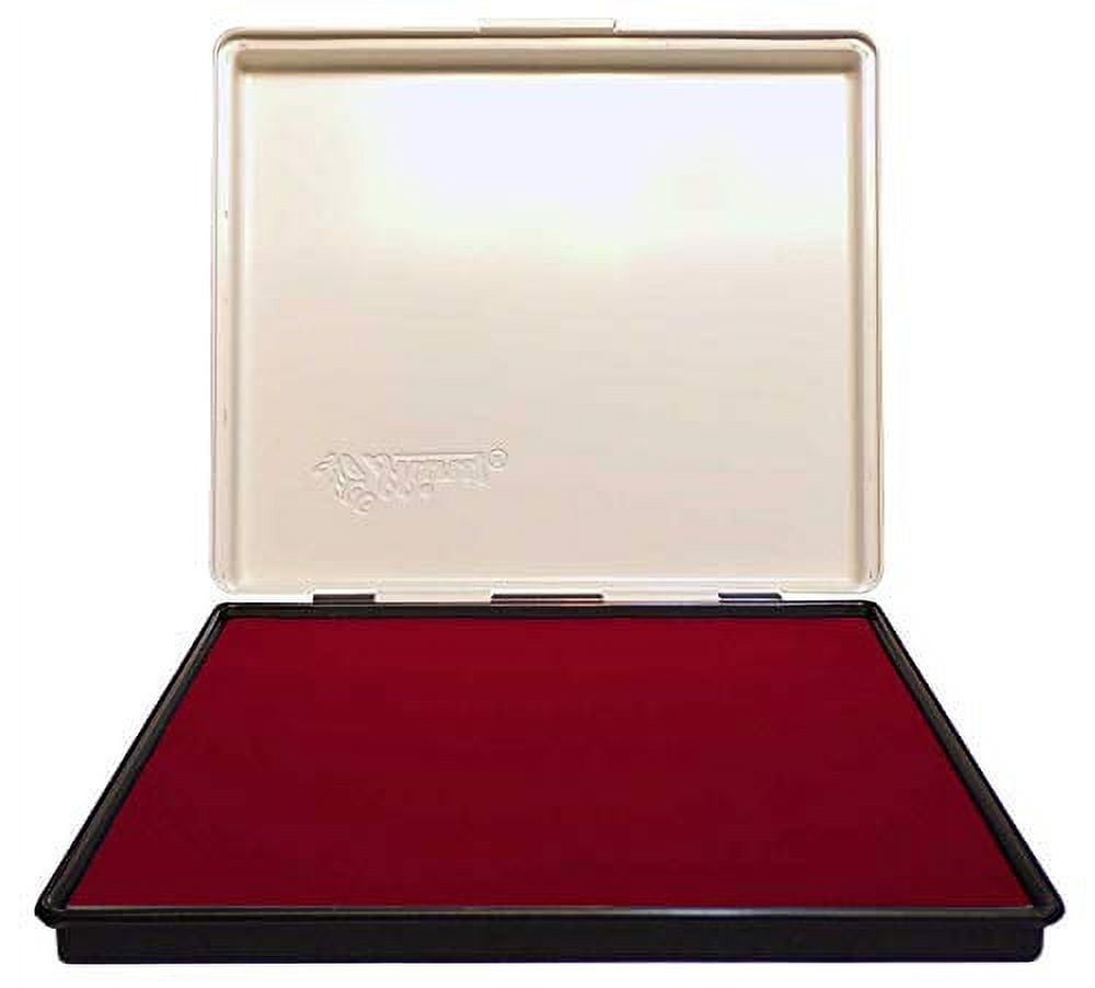 Extra Large 7" x 8" Industrial Rubber Stamp Ink Pad, Red