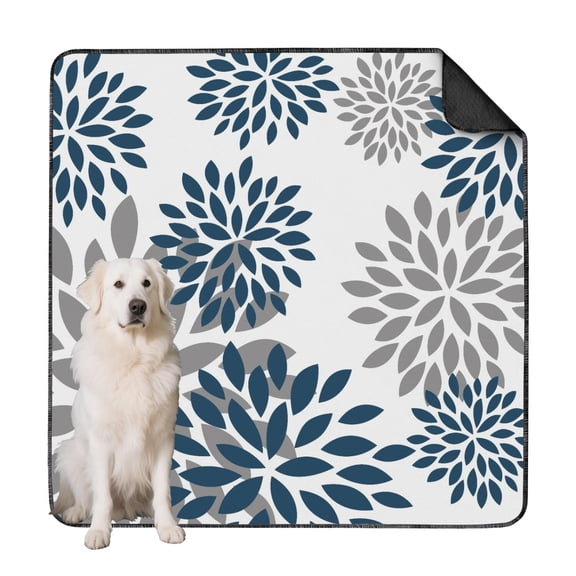 Extra Large 72x72 Inch Dog Mat with Stay-Put Backing, Reusable Training Pad for Crates and Tile Floors with Decorative Design