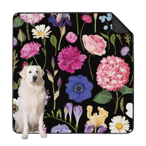 Extra Large 72x72 Inch Dog Pee Pads Washable, Highly Absorbent Reusable Potty Training Pads, Durable Leak-Proof Mat with Floral Design for Indoor Use
