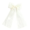 thumbnail image 1 of Extra Large 78x19 Inch Christmas Tree Topper Bow – Giant Satin Bow with Long Streamers for Holiday Decor, Xmas Tree, Wall, Porch, & Party, White, Bow, 1 of 4