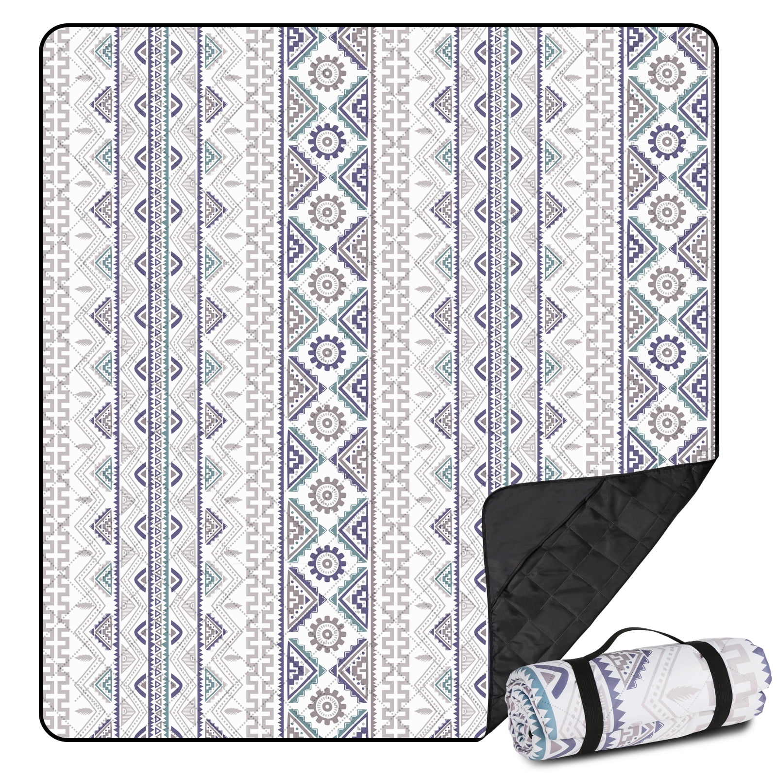 Extra Large(79 "x 83") Picnic Blanket, 3-Layer Thicking Outdoor Camping Blanket, Machine Washable Beach Blanket, Waterproof and Wear-Resistant, Soft and Comfortable