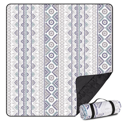 Extra Large(79 "x 83") Picnic Blanket, 3-Layer Thicking Outdoor Camping Blanket, Machine Washable Beach Blanket, Waterproof and Wear-Resistant, Soft and Comfortable