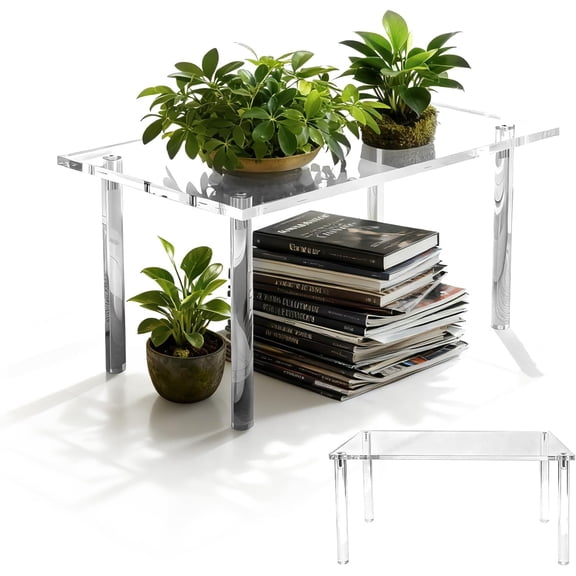 Extra Large 7mm Thick Acrylic Riser Plant Stand,Acrylic Shelf Riser for Plant Organizer,Cupboard Organizers,Perfume Organizer(1 Pcs,15.411.88in)