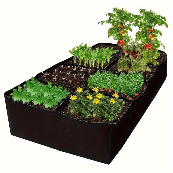 Extra-Large 8-Grid Raised Garden Bed Kit, Weather-Resistant Rectangular Planter, Indoor/Outdoor for Vegetables & Flowers, Ideal New Year, Valentine’s & Easter Gift