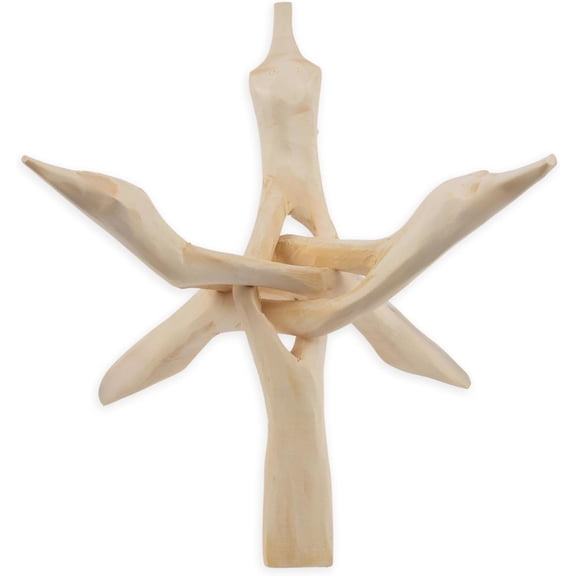 Extra Large 8" Wooden Tripod Stand - Hand-Carved Room Decor Holder ~ Ideal for Abalone Shell, Decorative Bowl, Crystal Ball, Sphere, Geode ~ Wood Display Stand & Perfect Crystal Holder