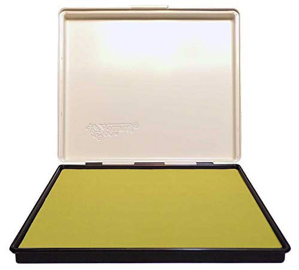 Extra Large 8" x 12" Industrial Rubber Stamp Ink Pad in Metal Case, Yellow Stamp Pad