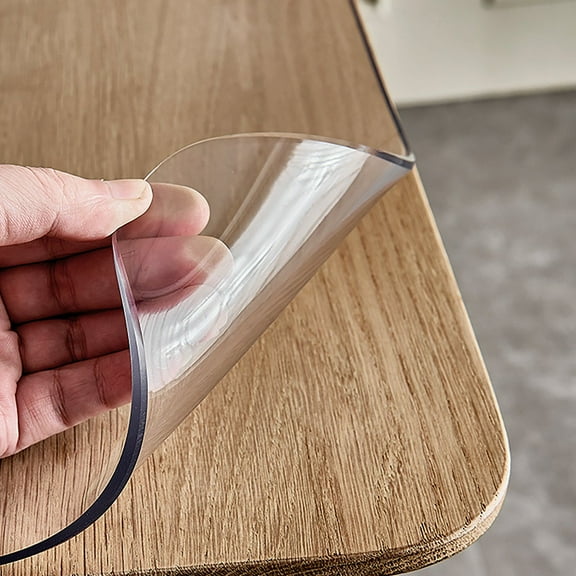 Extra Large 80 x 42 Inch Clear Table Cover, 2mm Thick Transparent Desk Protector, Reusable Plastic Tablecloth for Dining & Work Tables