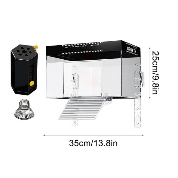 Extra Large Acrylic Turtle Terrarium with Sunbathing Light Suspension Mount for Water Turtle Aquarium Basking Area