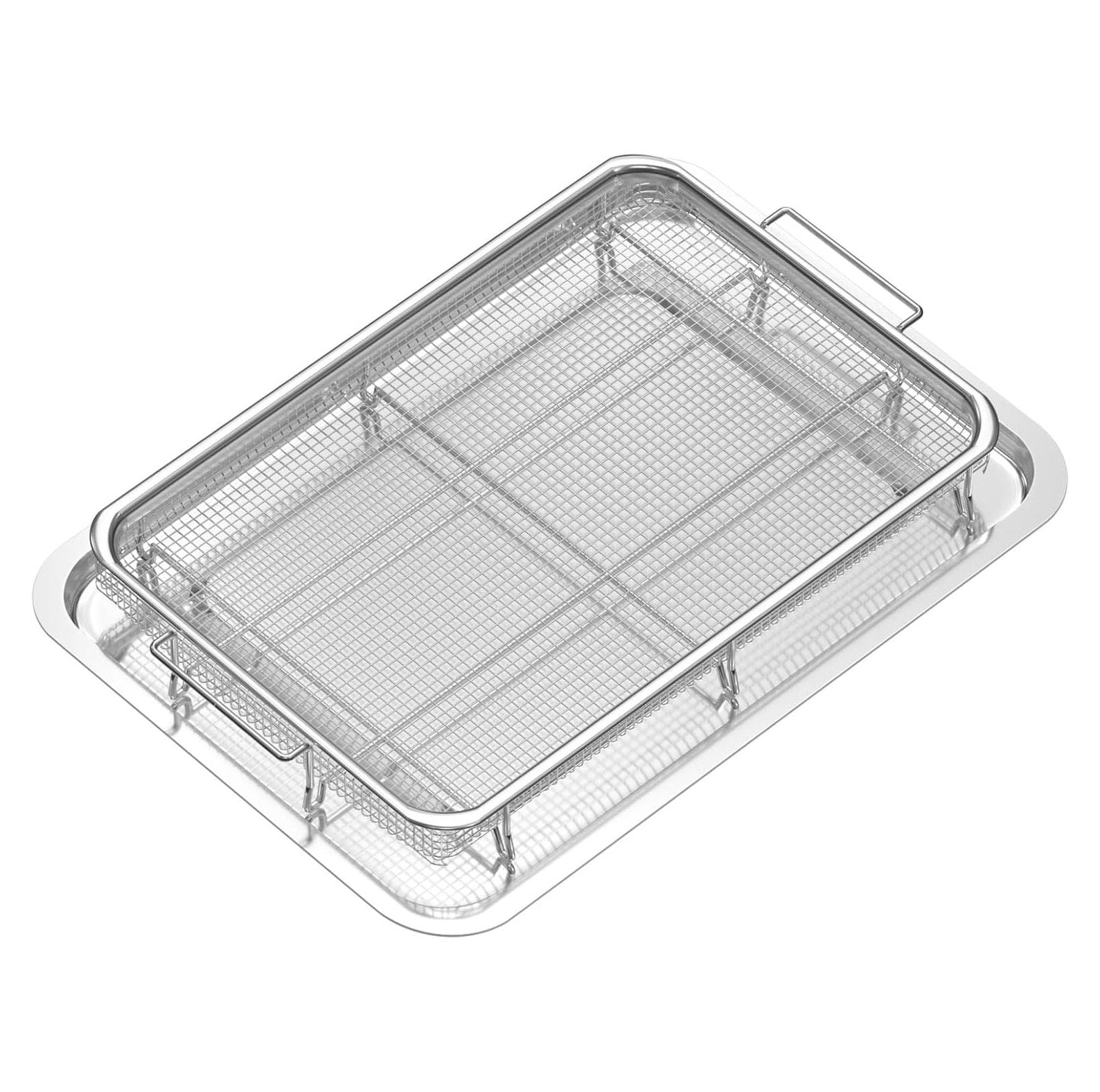Extra Large Air Fryer Basket and Tray for Oven, 18.8'' x 13.3'' Stainless Steel Crisper Tray and