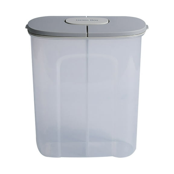 Extra Large Airtight Food Storage Container 2500ML, Stackable Square Plastic Grain Canister with Adjustable Divider for Rice Flour Sugar Cereal, Moisture-Proof Kitchen Organizer White