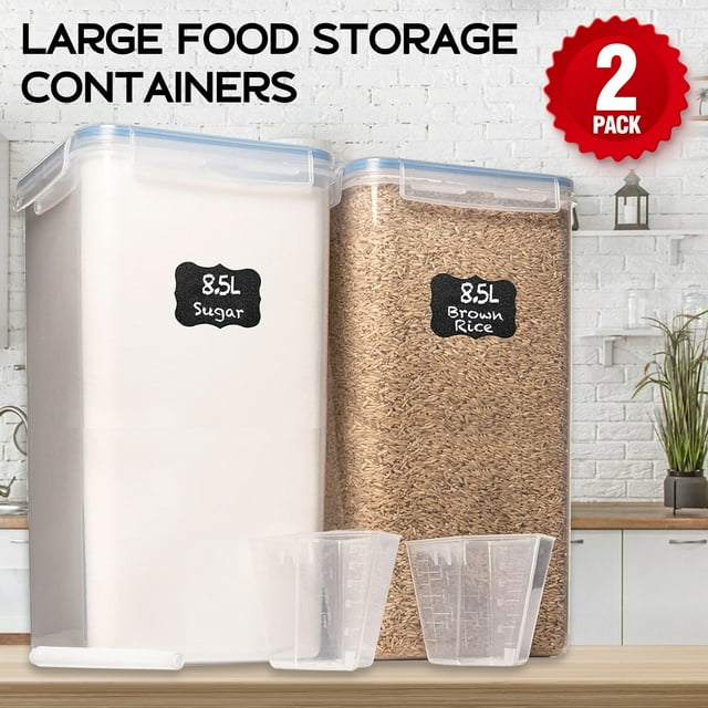 Extra Large Airtight Food Storage Containers W/Lids (8.5L/287Oz), 2PCS