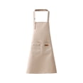 thumbnail image 1 of Extra Large Aprons for Men, Adjustable Button Apron with Pockets, Chef Cooking Kitchen Aprons, Water & Oil Resistant, 29.53x26.77in, Khaki, 1 of 6