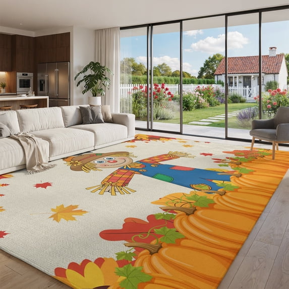 Strow Howse Extra Large Area Rug 8x10ft,Fall Straw Man Non Slip Floor Carpet Mat ...