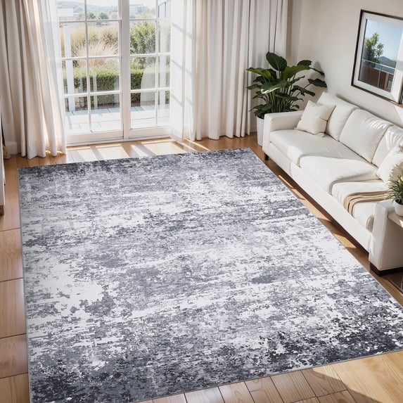 Extra Large Area Rugs 10x13ft Modern Abstract Faux Wool Rug Ultra-Soft Low Pile Accent Rug Stain Resistant Carpet Machine Washable Rugs for Bedroom with Non Slip Backing