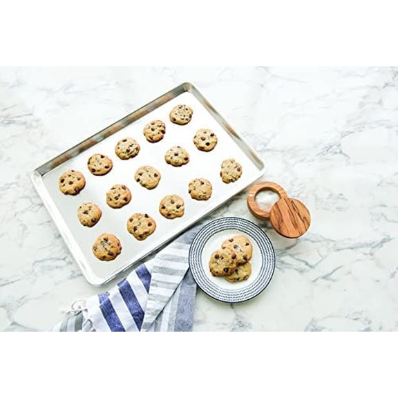 Extra Large Baking Sheet, 21 x 15 inches, XL Big sheet pan Natural Uncoated Aluminum, Reinforced Steel Rim Prevents Warping, 1pk Big Sheet