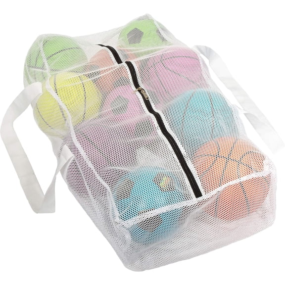 Extra Large Ball Sports Bag - Double Zipper, Two Straps for Wearing on Back or Carrying - Gym Bag Fits up to 10 Full Size Soccer Balls, Basketballs, Volleyballs, and More
