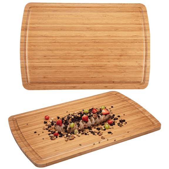 Extra Large Bamboo Cutting Board, 30" X 20" X 0.8" Wooden Chopping Board for Kitchen with Deep Juice Grooves, Butcher Block Cutting Board for Meat Cheese Vegetables Turkey