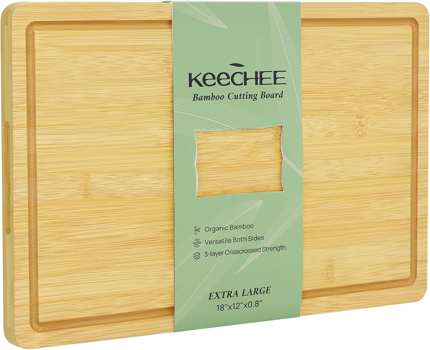 Extra Large Bamboo Cutting Board for Kitchen - 18 Inch Wood XL Cutting