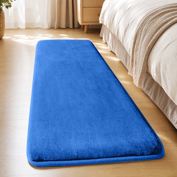 Extra Large Bath Mat, Non- Bathroom Rug with Latex Backing, Quick Dry Soft Shaggy Coral Fleece Carpet, Machine Washable Absorbent Floor Mat for Shower, Tub, and Sink Area, 47 Inch